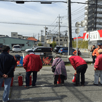 セレモニー蕨ホール 中町町会 消防訓練に参加